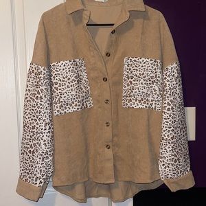 Brown/leopard shacket